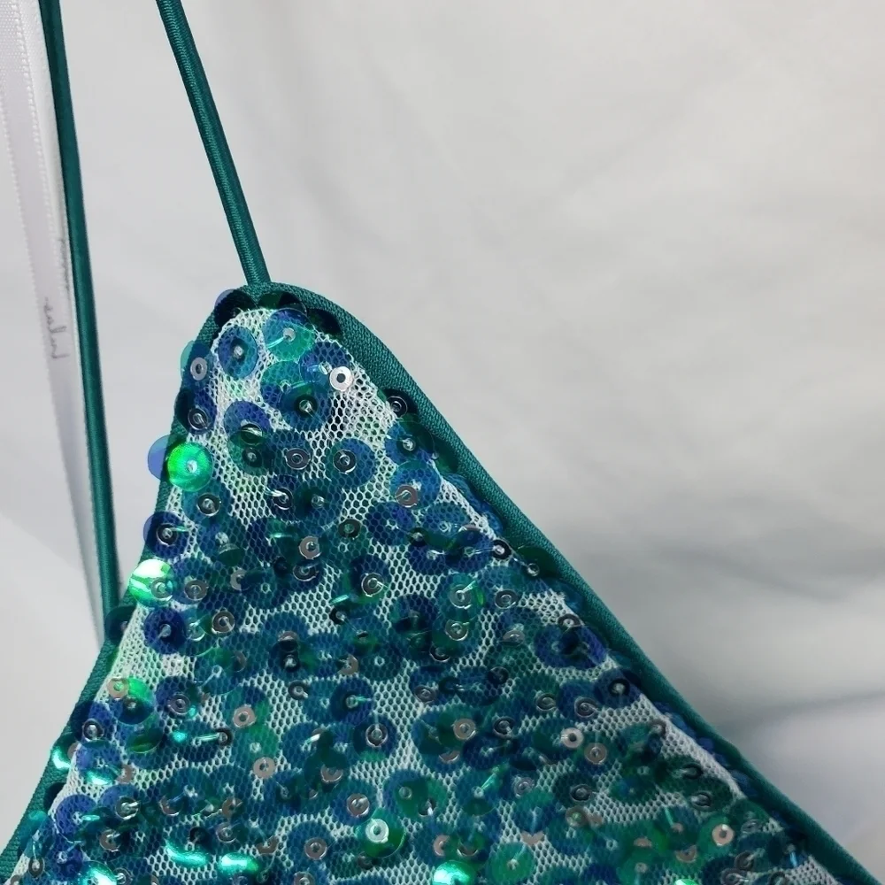 LULUS Force of Fashion Blue Backless Sequin Mini Dress mermaid NWOT size S (A-7) - Picture 13 of 15